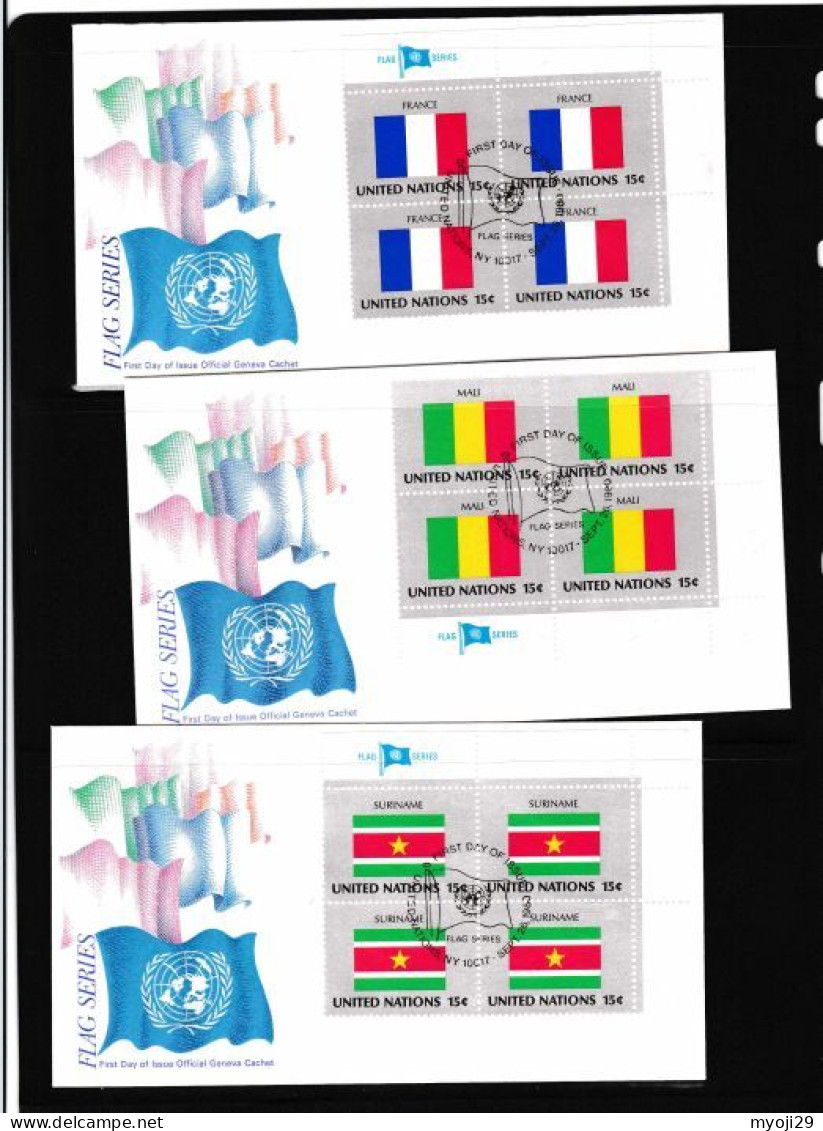 1980s Flag Series United Nations Cover 6 Pieces - Covers