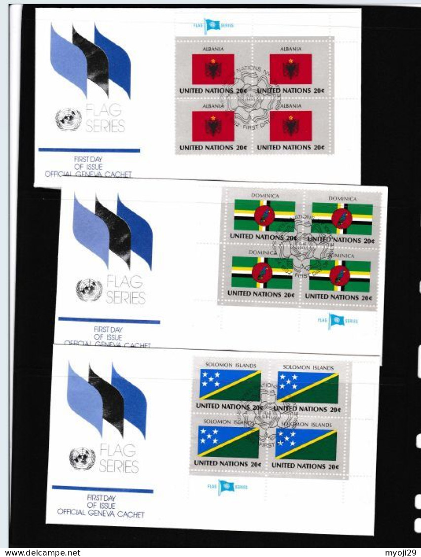 1980s Flag Series United Nations Cover 6 Pieces - Enveloppes