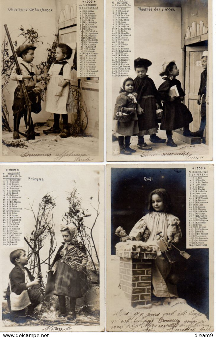 ENFANT - Serie Complète De 12 Cartes - Les 12 Mois De L'Année 1903 - Collezioni & Lotti