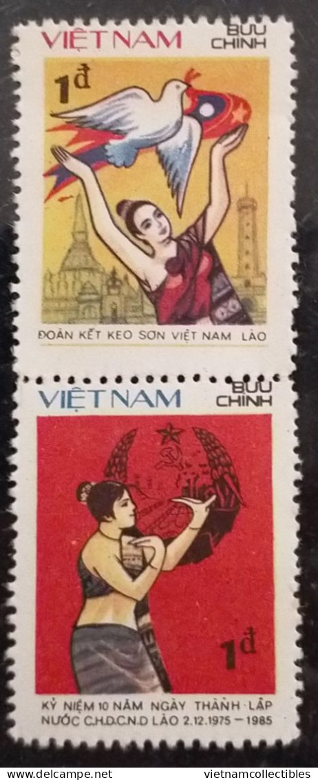 Vietnam Viet Nam MNH Perf Stamps In Se-tenant 1985 : 10th Anniversary Of Laos National Day (Ms480) - Vietnam