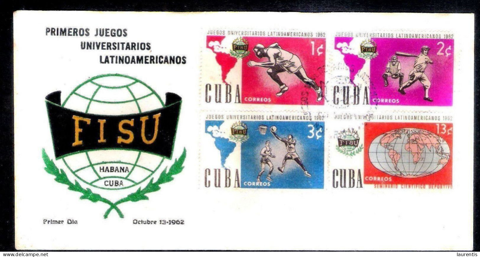 1258  Baseball - Basketball - Puerto Rico 1962 - FDC - Cb - 3,15 - Base-Ball