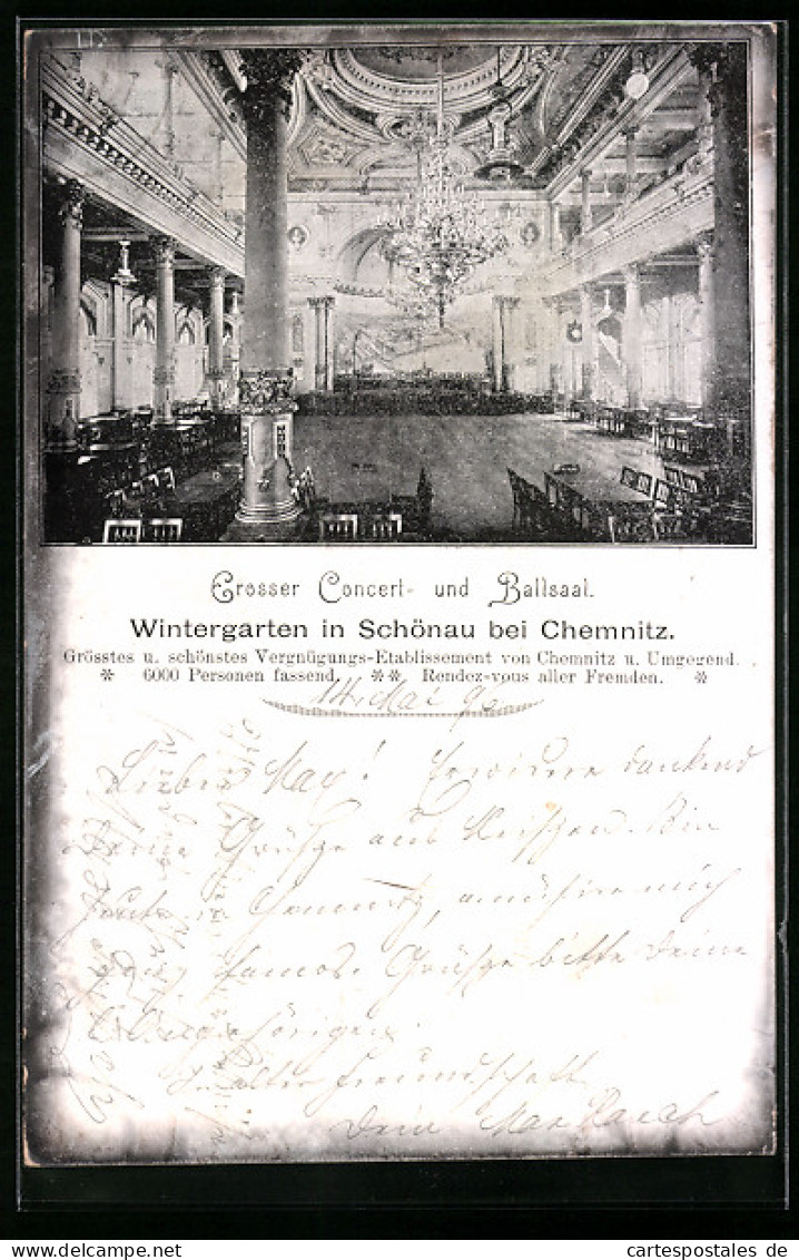 AK Schönau Bei Chemnitz, Im Grossen Ballsaal Des Wintergarten  - Schoena