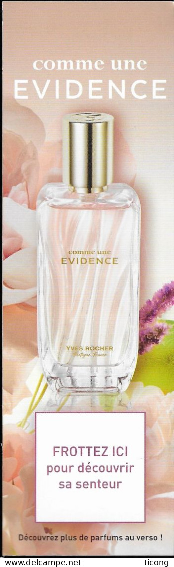 COMME UNE EVIDENCE PARFUM YVES ROCHER,  MARQUE PAGES PARFUME, VOIR LES SCANNERS - Segnalibri