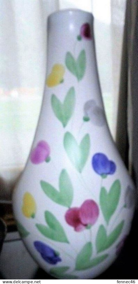 * Vase Design Années 70 - Décoration : Fleurs Stylisées (aucune Marque) - Vasen