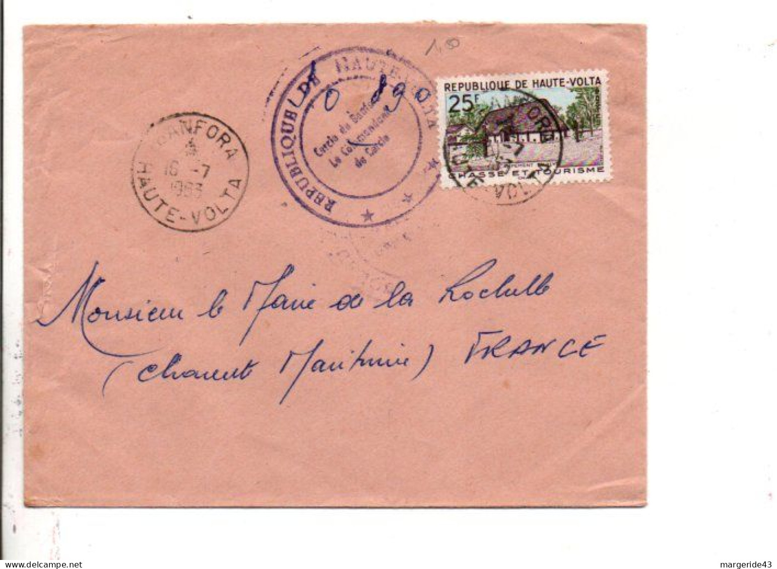 HAUTE VOLTA SEUL SUR LETTRE DE BANFORA POUR LA FRANCE 1963 - Haute-Volta (1958-1984)