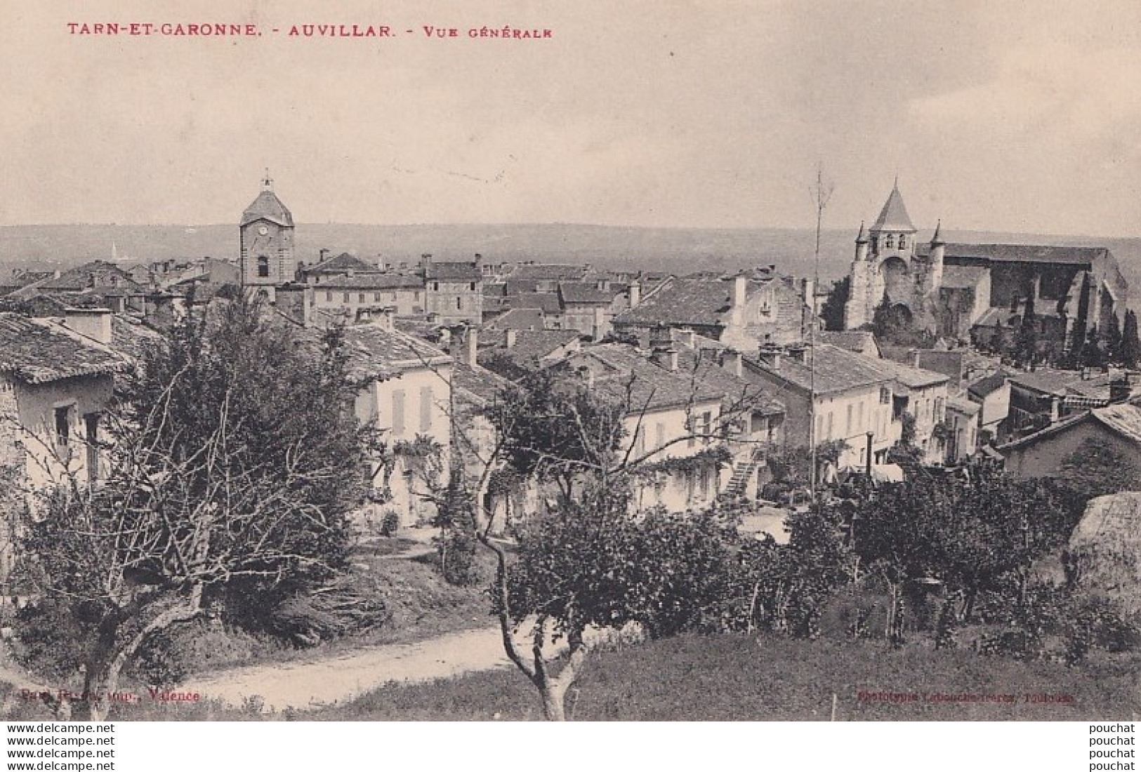 B7-82) AUVILLAR (TARN ET GARONNE) VUE GENERALE - ( 2 SCANS ) - Auvillar