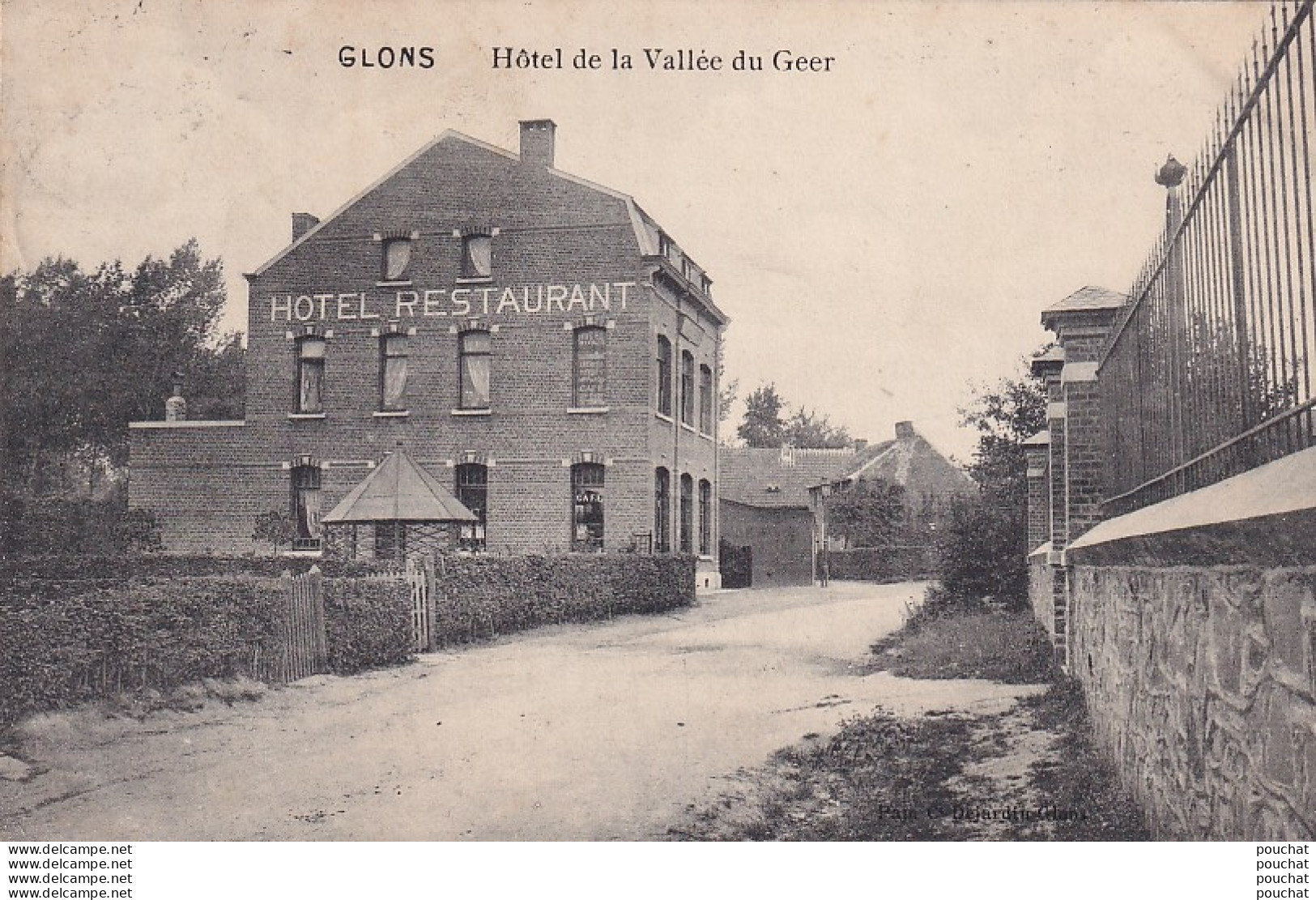 B14- GLONS - HOTEL RESTAURANT  DE LA VALLEE DU GEER - (OBLITERATION DE 1911 - 2 SCANS ) - Bassenge