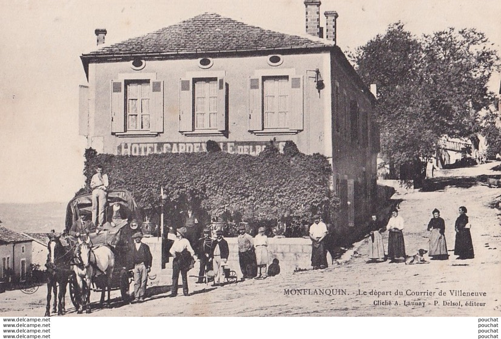 B16-47) MONFLANQUIN - LE DEPART DU COURRIER DE VILLENEUVE - ( ANIMEE - VILLAGEOIS - DILIGENCE POSTALE - 2 SCANS ) - Monflanquin