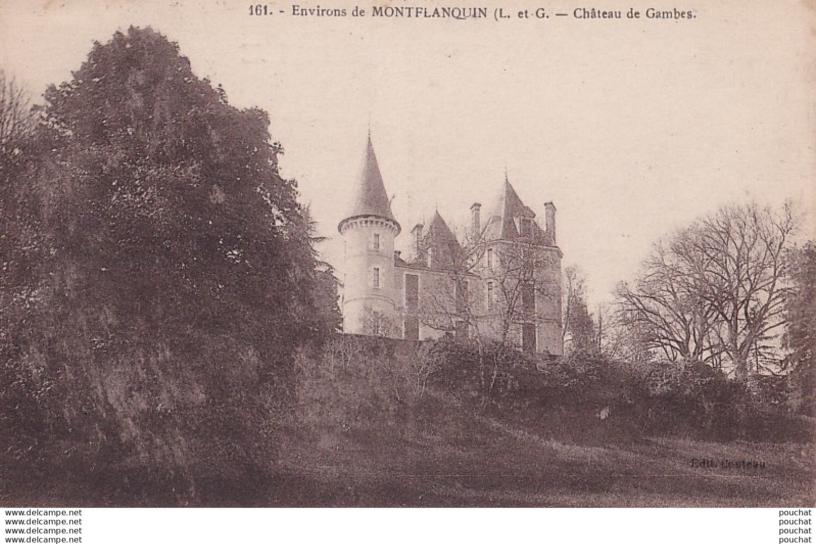 B24-47) ENVIRONS DE MONFLANQUIN (LOT ET GARONNE) CHATEAU DE GAMBES - 2 SCANS - Monflanquin