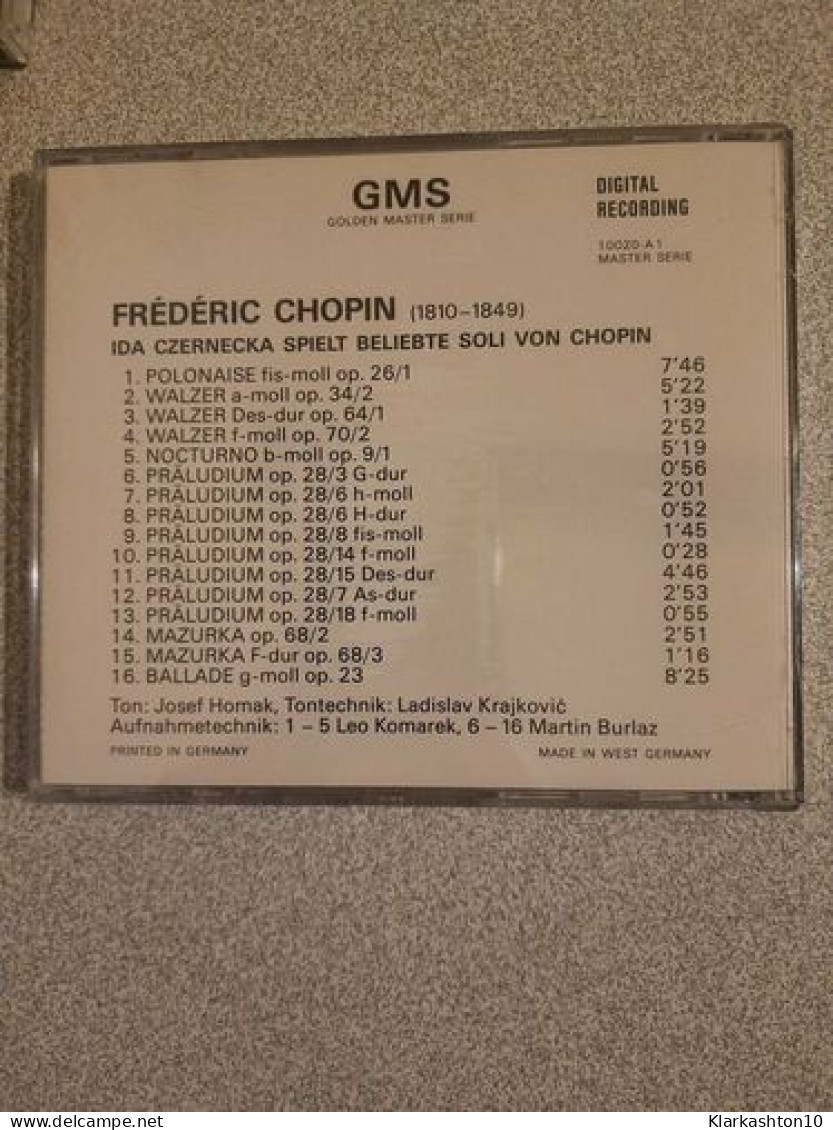 CD Chopin - Ida Czernecka Spielt Beliebte Soli Von Chopin(Neuf Sous Blister) - Andere & Zonder Classificatie
