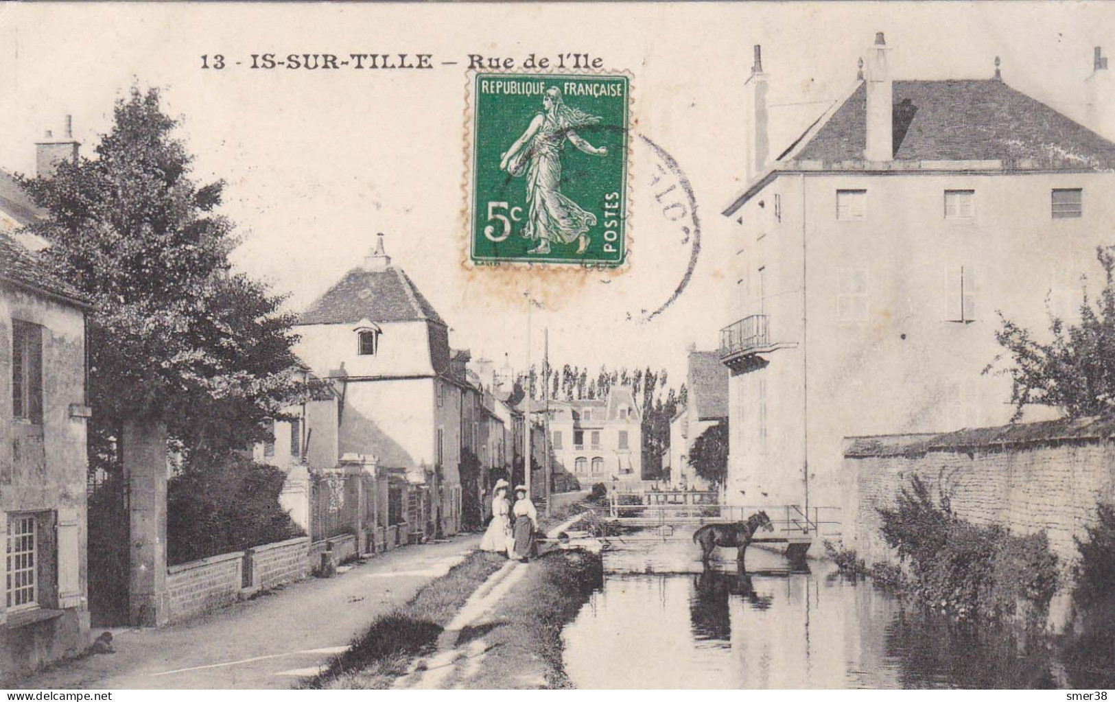 21 - Is Sur Tille - Rue De L'ile -cpa - Is Sur Tille