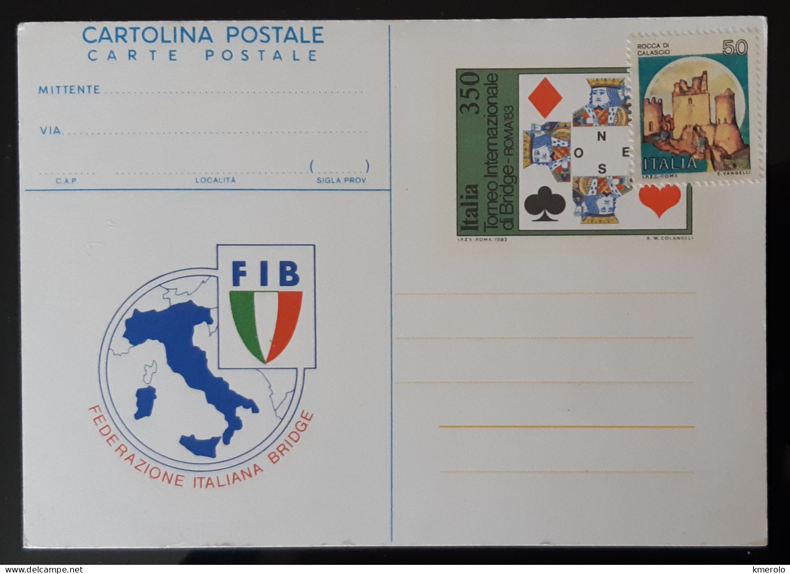 Federazione  Italiana Bridge Carte Postale - Speelkaarten