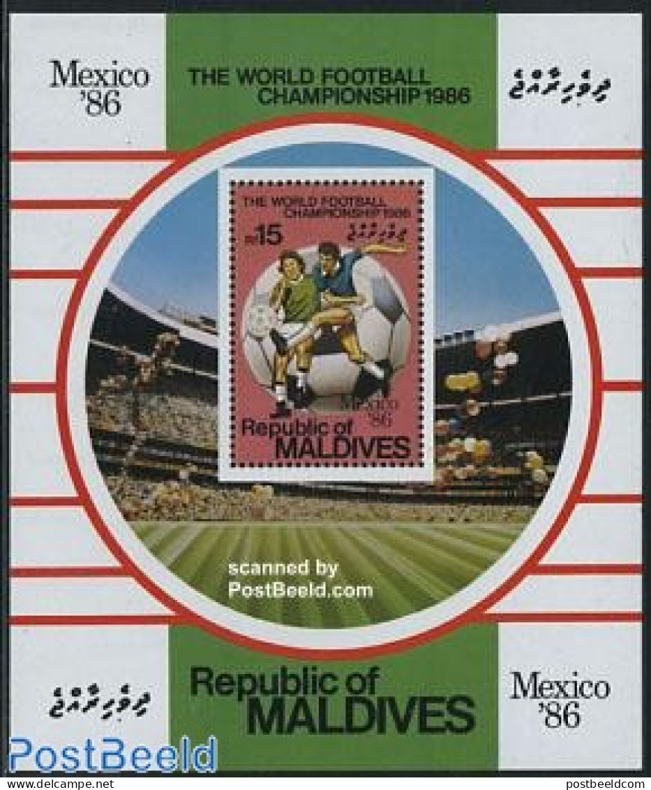 Maldives 1986 World Cup Football S/s, Mint NH, Sport - Football - Maldivas (1965-...)