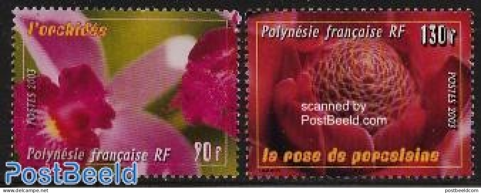 French Polynesia 2003 Flowers 2v, Mint NH, Nature - Flowers & Plants - Orchids - Neufs