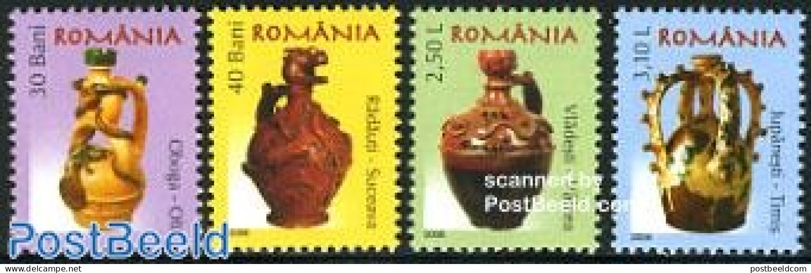 Romania 2006 Definitives, Creamics 4v, Mint NH, Art - Art & Antique Objects - Ceramics - Ongebruikt