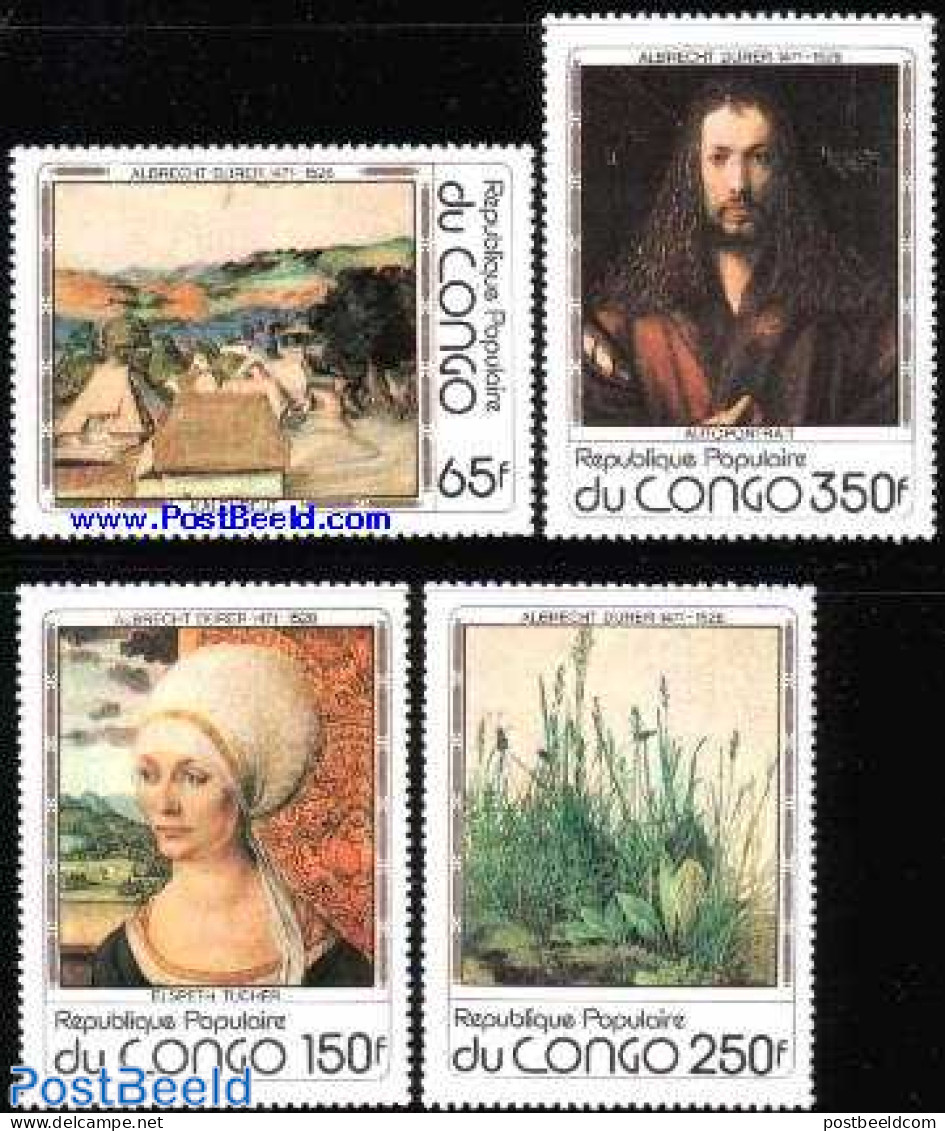 Congo Republic 1978 Durer Paintings 4v, Mint NH, Art - Dürer, Albrecht - Paintings - Sonstige & Ohne Zuordnung