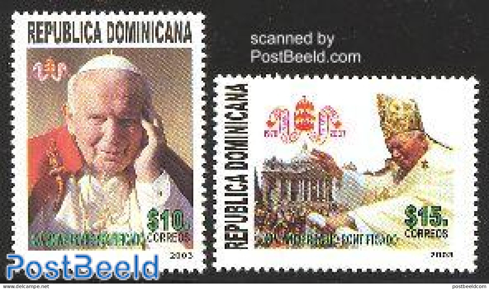 Dominican Republic 2003 Pope John Paul II 2v, Mint NH, Religion - Pope - Religion - Popes