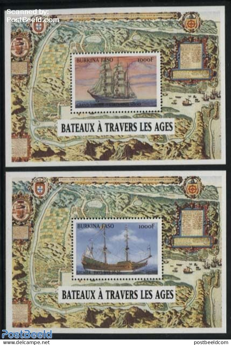 Burkina Faso 1999 Ships 2 S/s, Mint NH, Transport - Ships And Boats - Ships