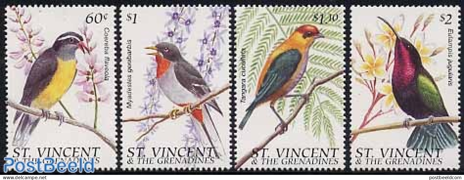 Saint Vincent 1996 Birds 4v, Mint NH, Nature - Birds - Kingfishers - St.Vincent (1979-...)