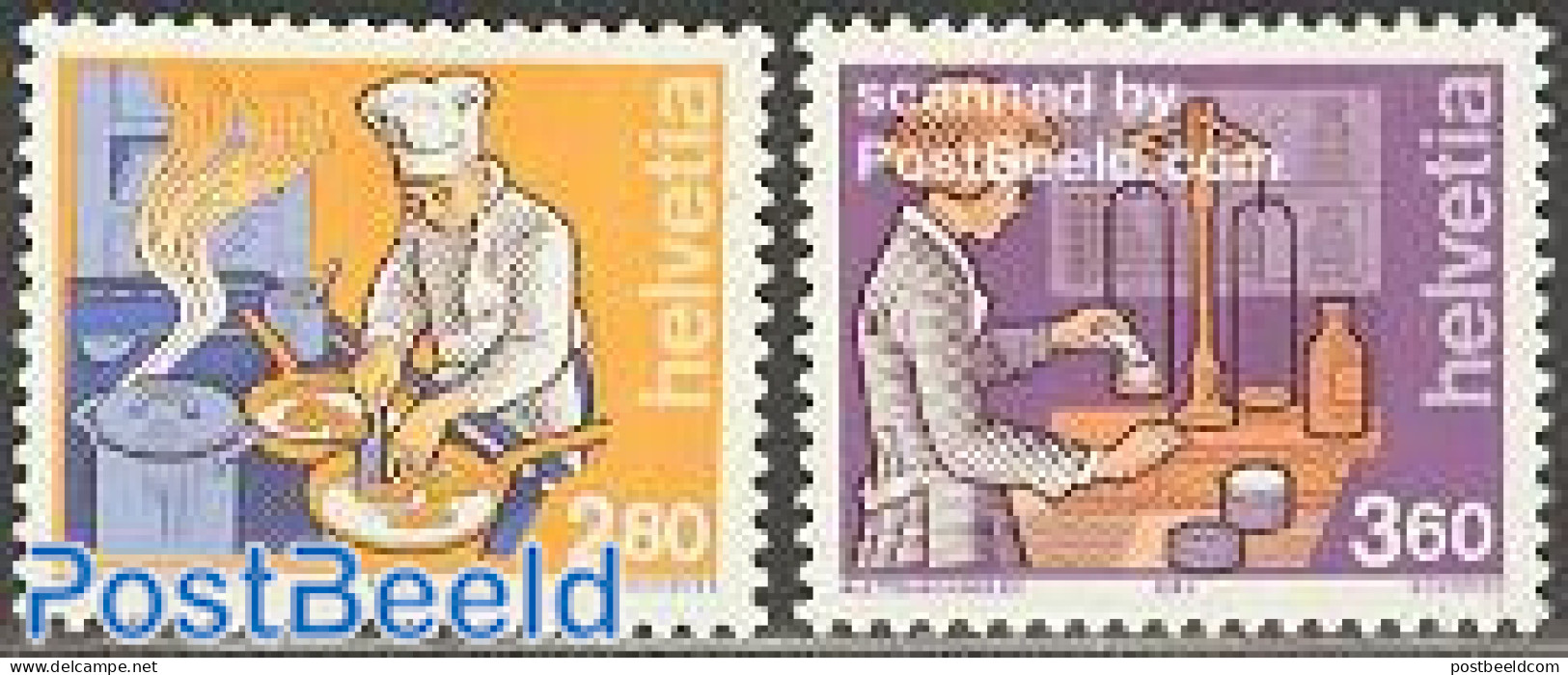 Switzerland 1992 Definitives, Professions 2v, Mint NH, Health - Science - Food & Drink - Health - Weights & Measures - Nuevos