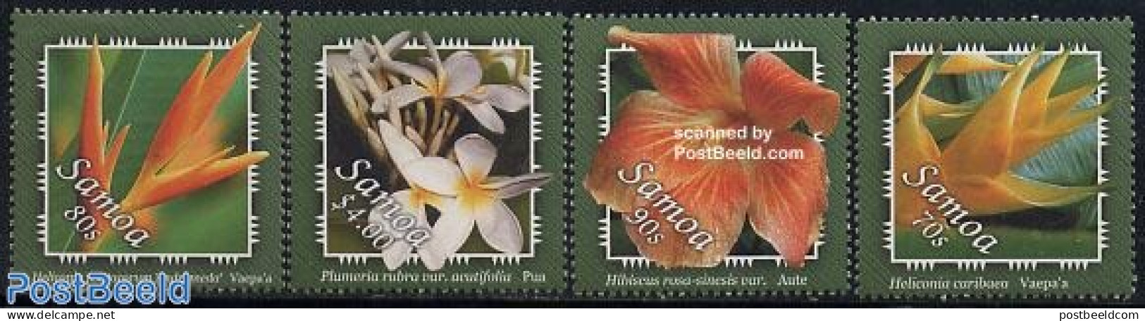 Samoa 2004 Flowers 4v, Mint NH, Nature - Flowers & Plants - Samoa