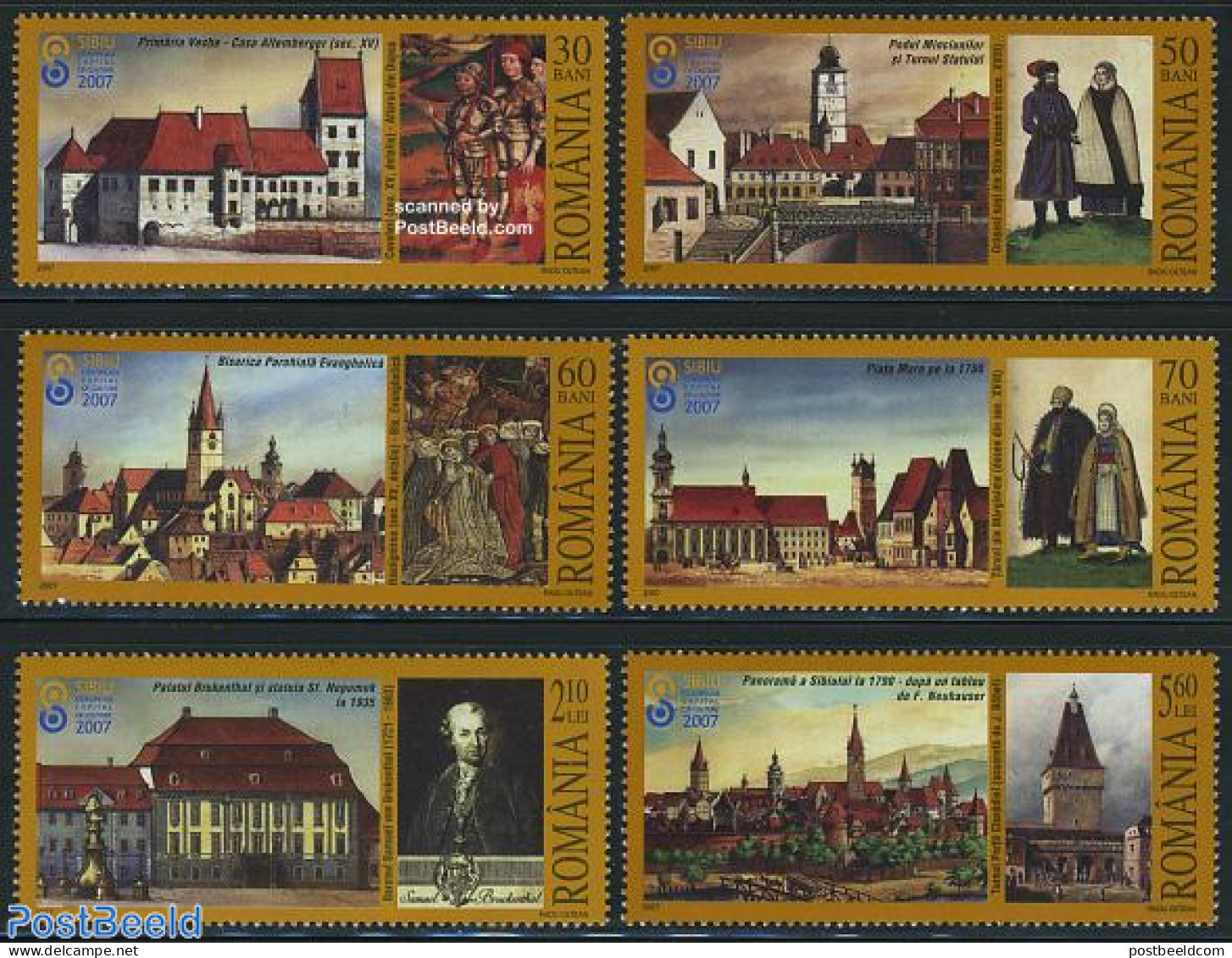 Romania 2007 Sibiu European Cultural Capital 6v, Mint NH, History - Europa Hang-on Issues - Knights - Art - Architectu.. - Unused Stamps