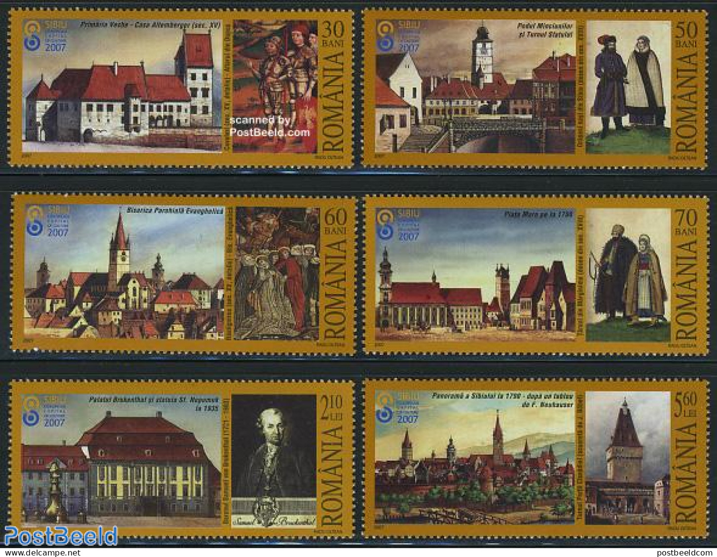 Romania 2007 Sibiu European Cultural Capital 6v, Mint NH, History - Europa Hang-on Issues - Knights - Art - Architectu.. - Neufs