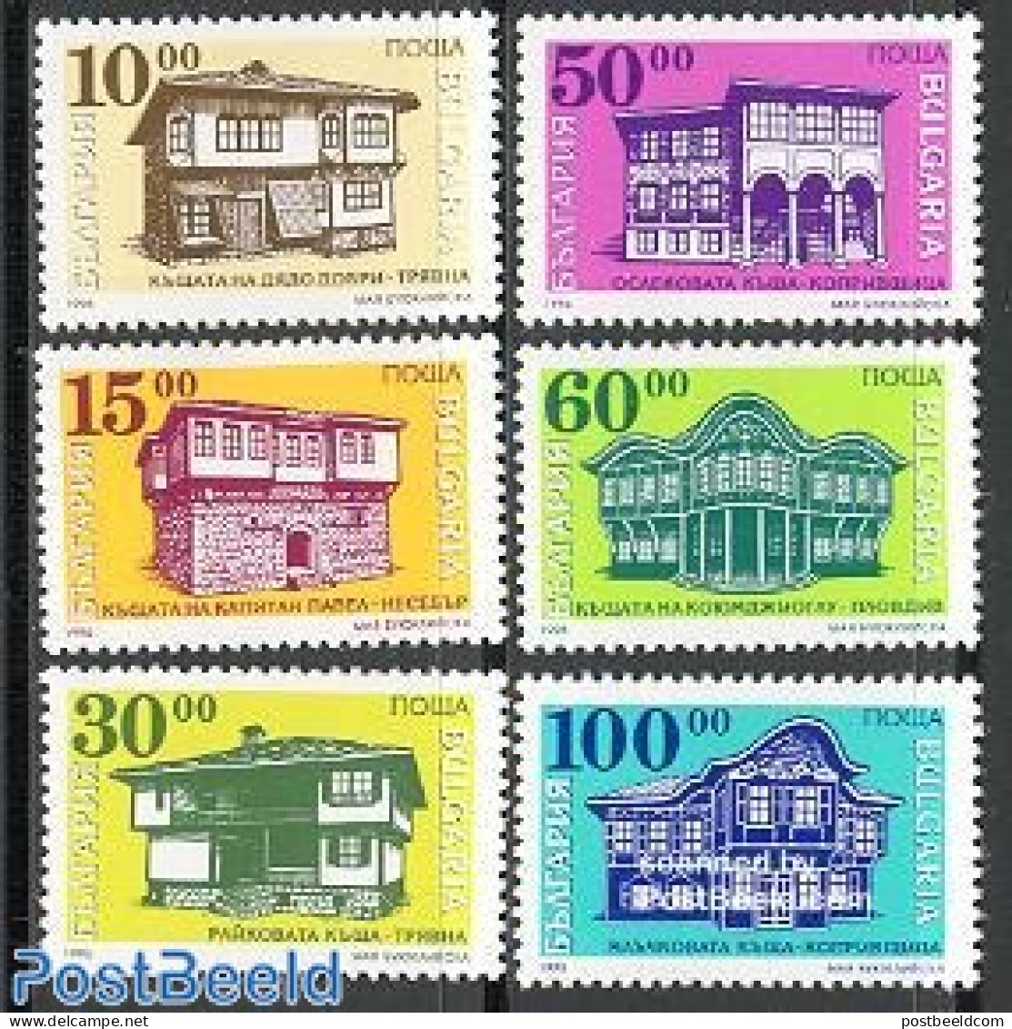 Bulgaria 1996 Houses 6v, Mint NH, Art - Architecture - Nuovi