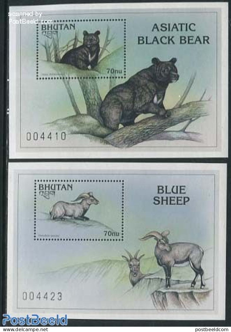 Bhutan 1997 Endangered Animals 2 S/s, Mint NH, Nature - Animals (others & Mixed) - Bears - Bhutan