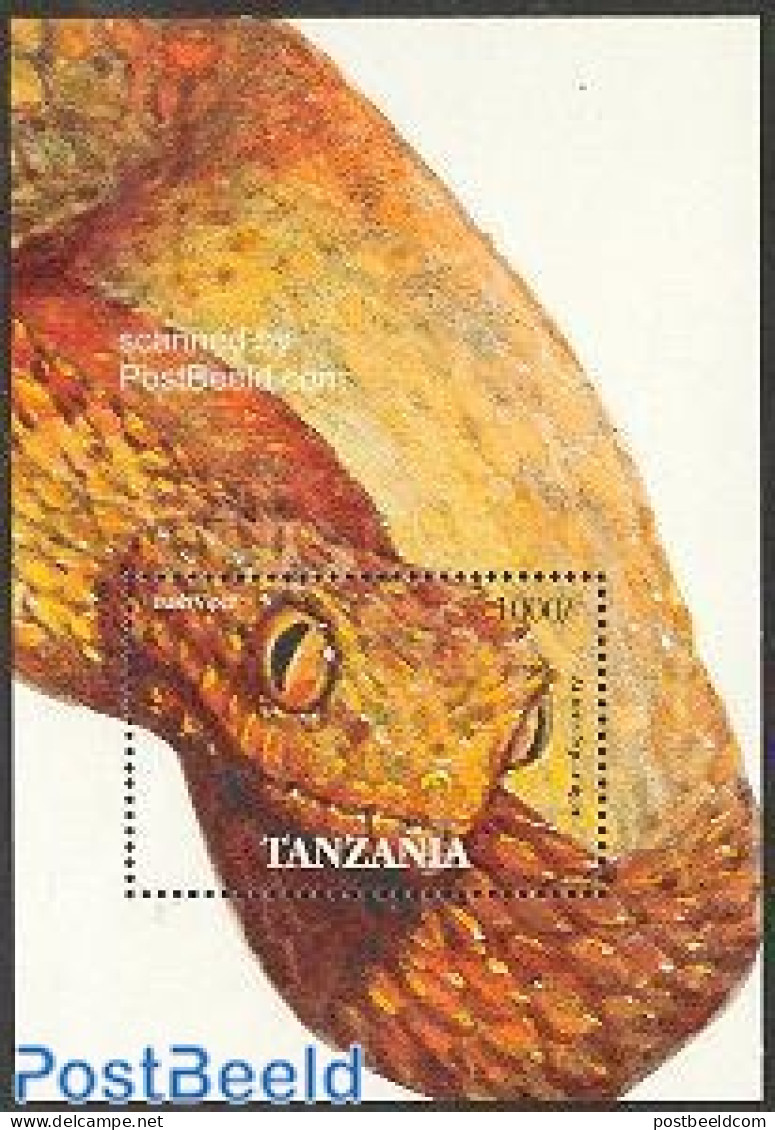 Tanzania 1995 Bush Viper S/s, Mint NH, Nature - Reptiles - Snakes - Tanzanie (1964-...)