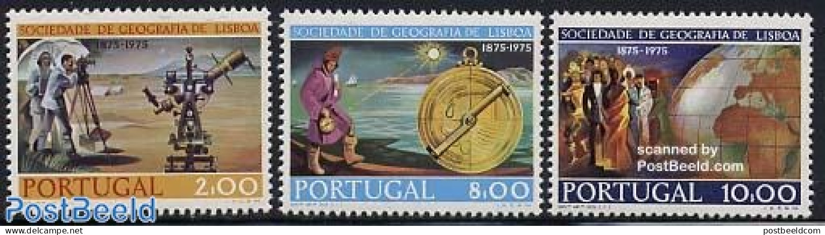 Portugal 1975 Geographic Association 3v, Mint NH, Science - Various - Weights & Measures - Maps - Ongebruikt