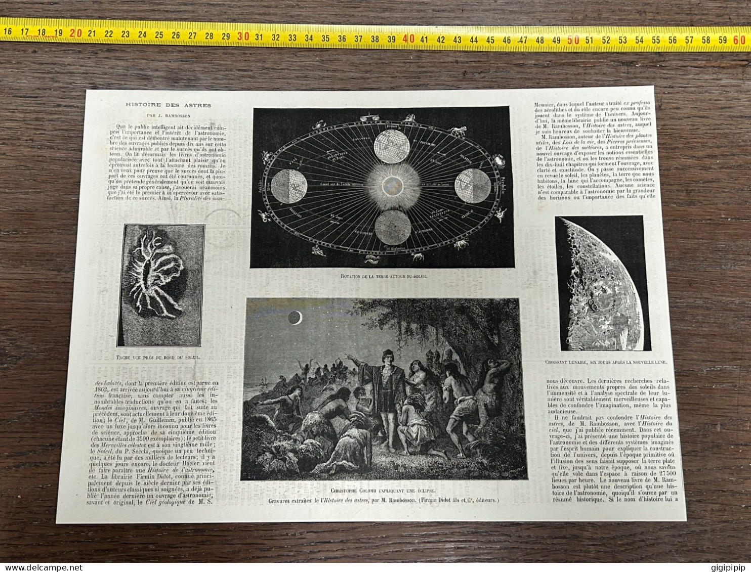 1873 ILL2 HISTOIRE DES ASTRES CHRISTOPHE COLOMB EXPLIQUANT UNE ÉCLIPSE - Collections