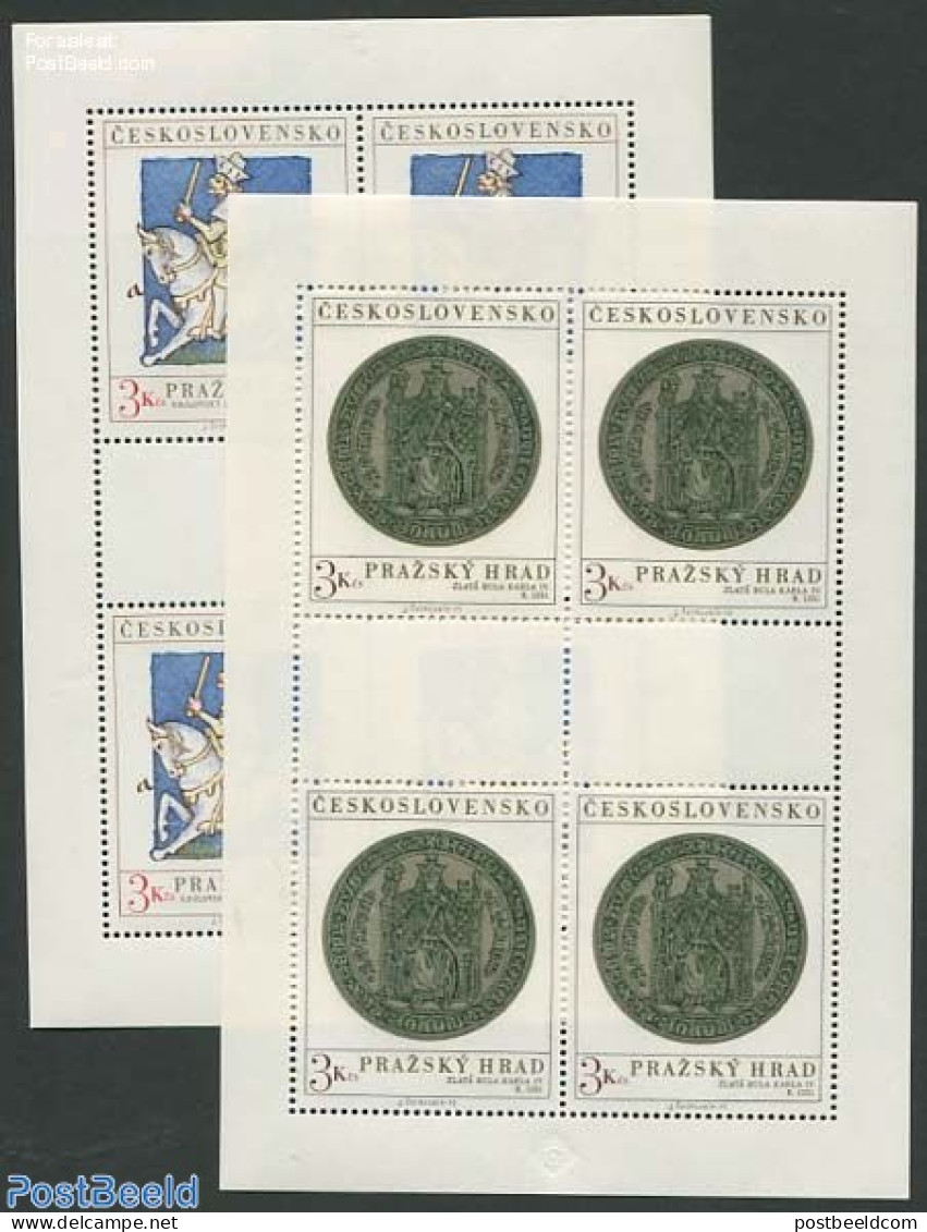 Czechoslovkia 1973 Prague Burg 2 M/ss, Mint NH, Nature - Horses - Other & Unclassified