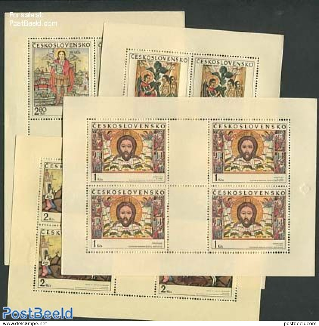 Czechoslovkia 1970 Icons 4 M/ss, Mint NH, Art - Paintings - Andere & Zonder Classificatie