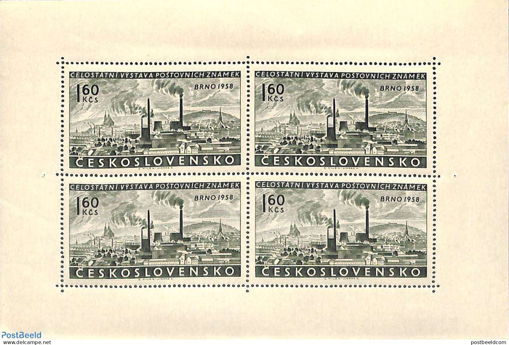 Czechoslovkia 1958 Brno Expo M/s, Mint NH, Various - Industry - Sonstige & Ohne Zuordnung