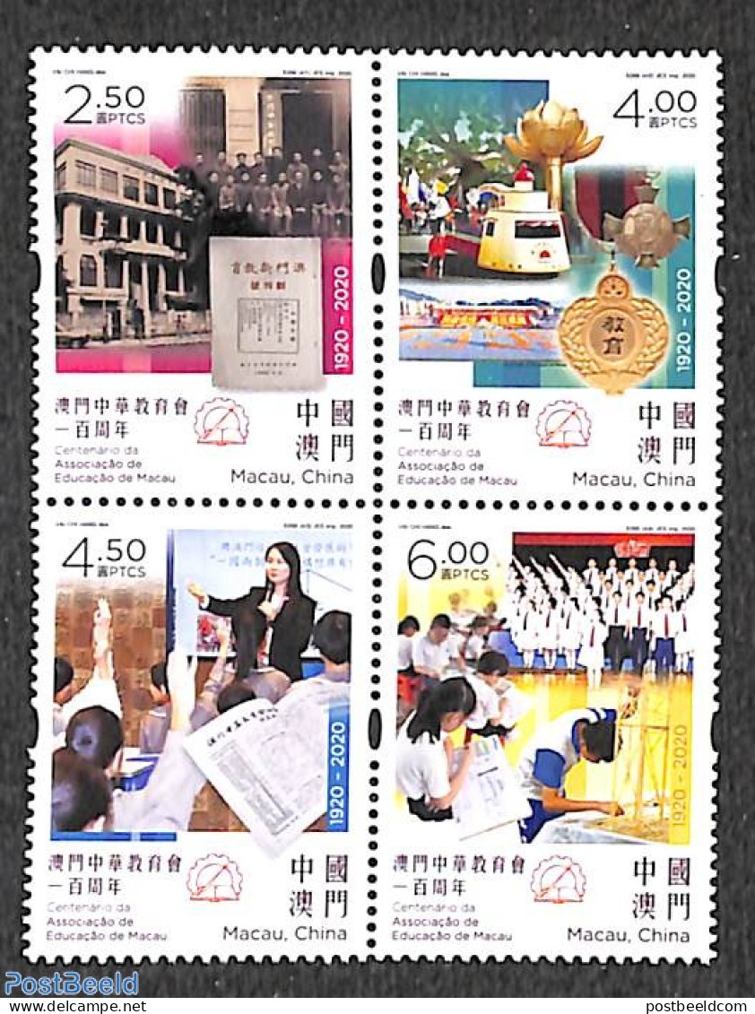 Macao 2020 Chinese Association Of Educators 4v [+], Mint NH - Neufs