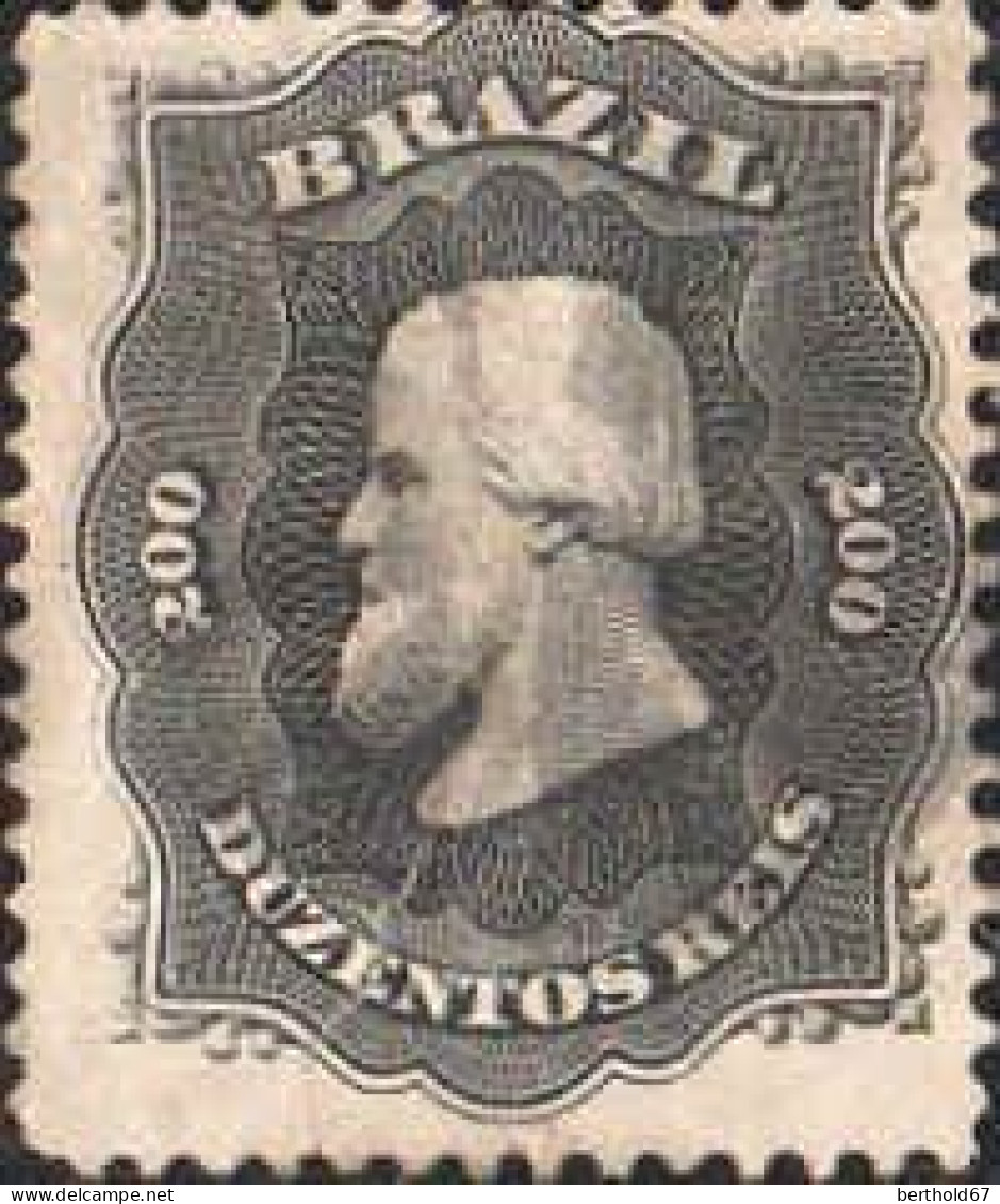 Brésil Poste Obl Yv:  28 Mi:28 Pedro II Profil Gauche - Usati