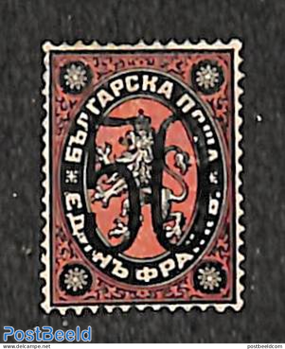 Bulgaria 1885 50st On 1fr, Unused, With Attest, Unused (hinged) - Ongebruikt