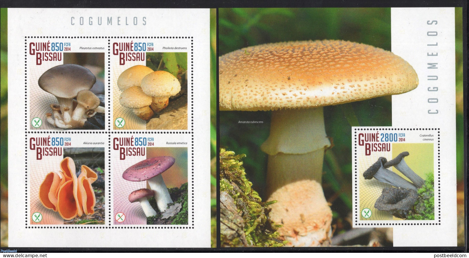 Guinea Bissau 2014 Mushrooms 2 S/s, Mint NH, Nature - Mushrooms - Pilze
