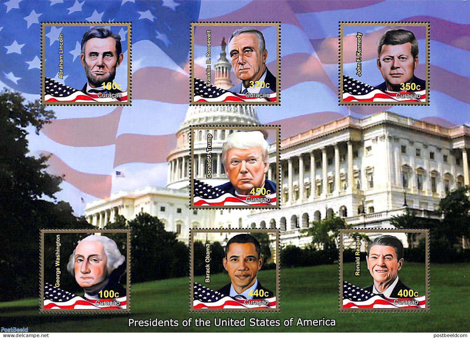 Curaçao 2020 American Presidents 7v M/s, Mint NH, History - American Presidents - Curaçao, Antille Olandesi, Aruba