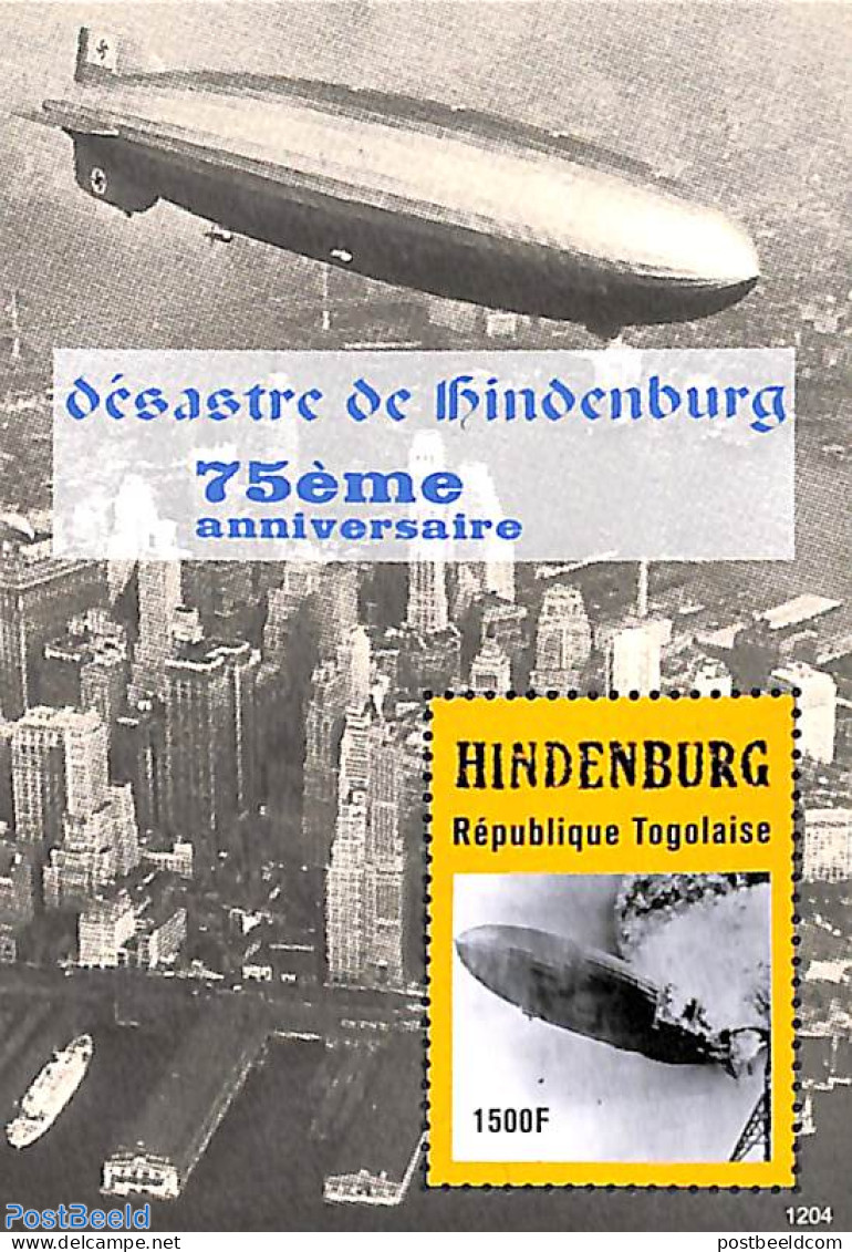 Togo 2012 Hindenburg Disaster S/s, Mint NH, History - Transport - Fire Fighters & Prevention - Ships And Boats - Zeppe.. - Feuerwehr