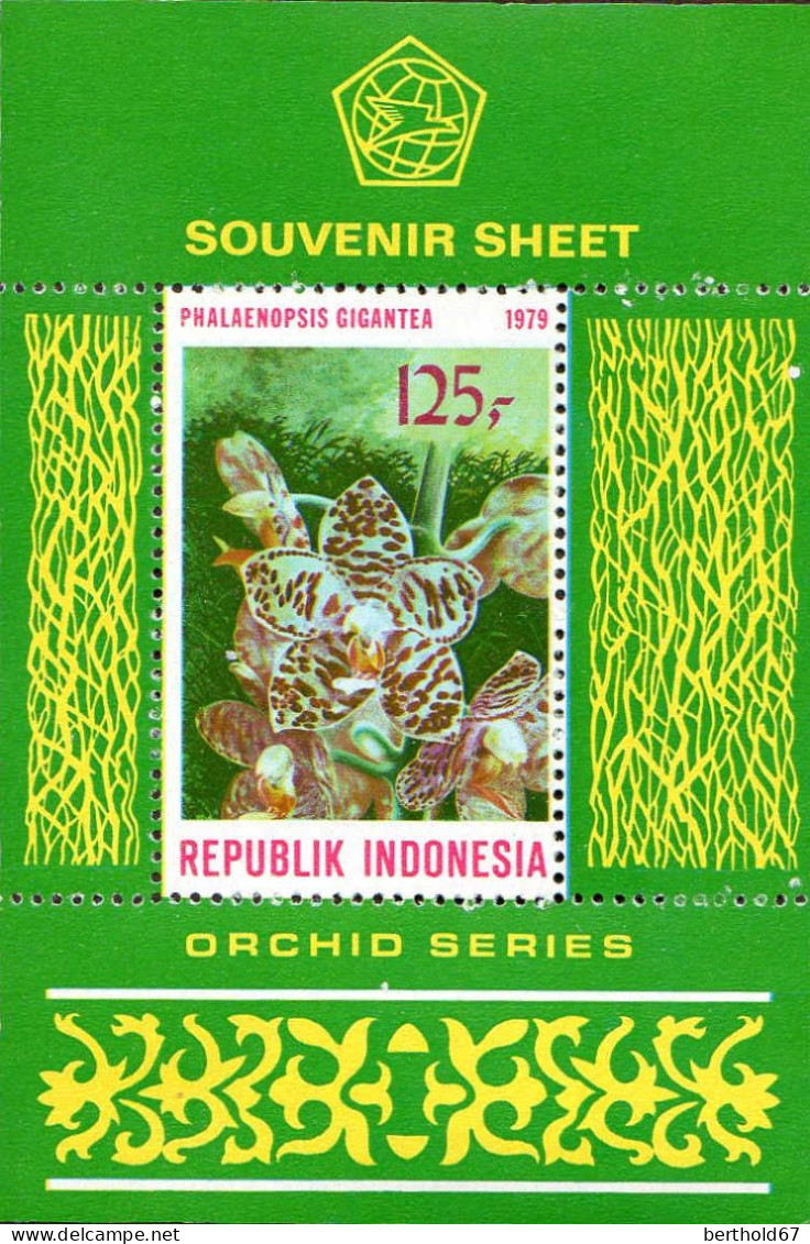 Indonesie Bloc N** Yv: 28 Mi:29 Orchid Series (Petit Def.gomme) - Indonesien