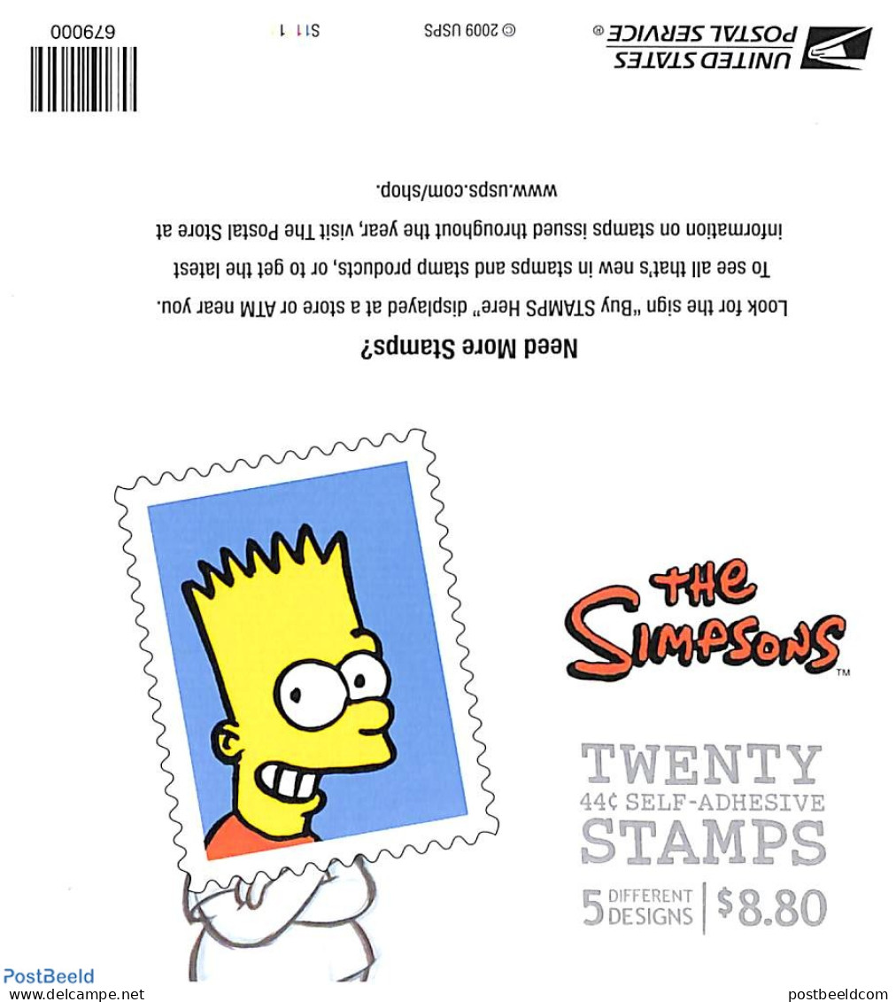 United States Of America 2009 The Simpsons M/s S-a, Mint NH, Art - Comics (except Disney) - Ungebraucht