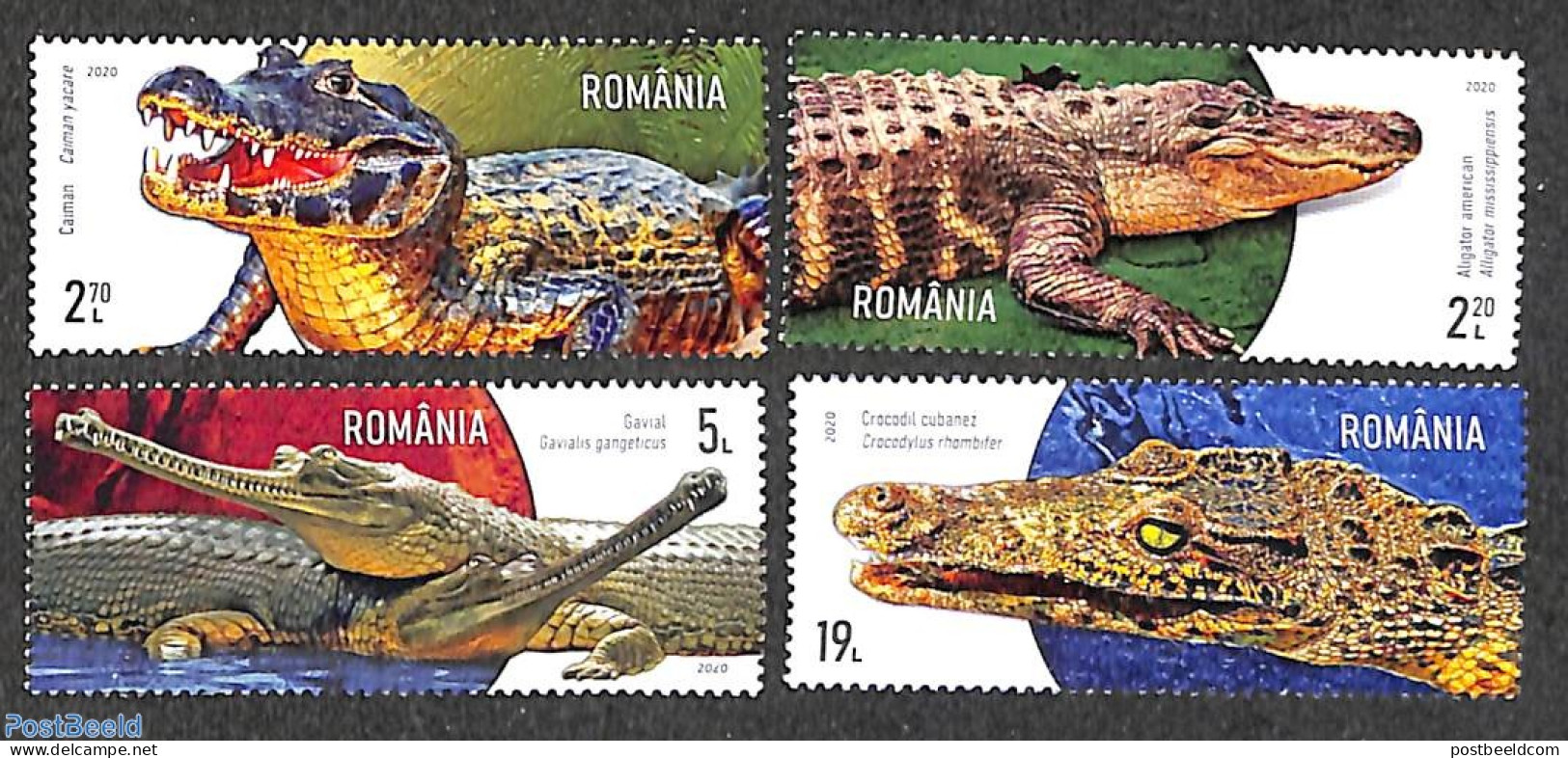 Romania 2020 Crocodiles 4v, Mint NH, Nature - Crocodiles - Reptiles - Nuovi