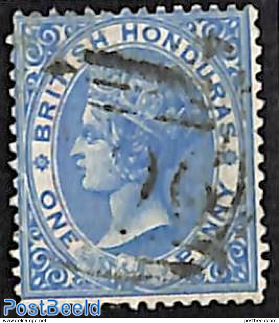 Belize/British Honduras 1865 1d Blue, Signed, Used, Used Stamps - Honduras Britannique (...-1970)