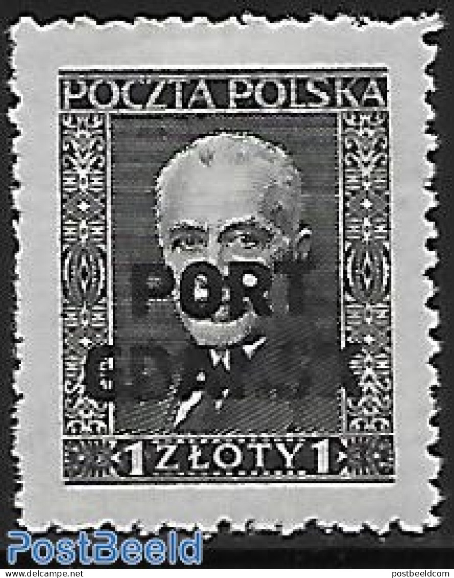 Poland 1929 Port Gdansk With 16 Lines., Unused (hinged) - Neufs