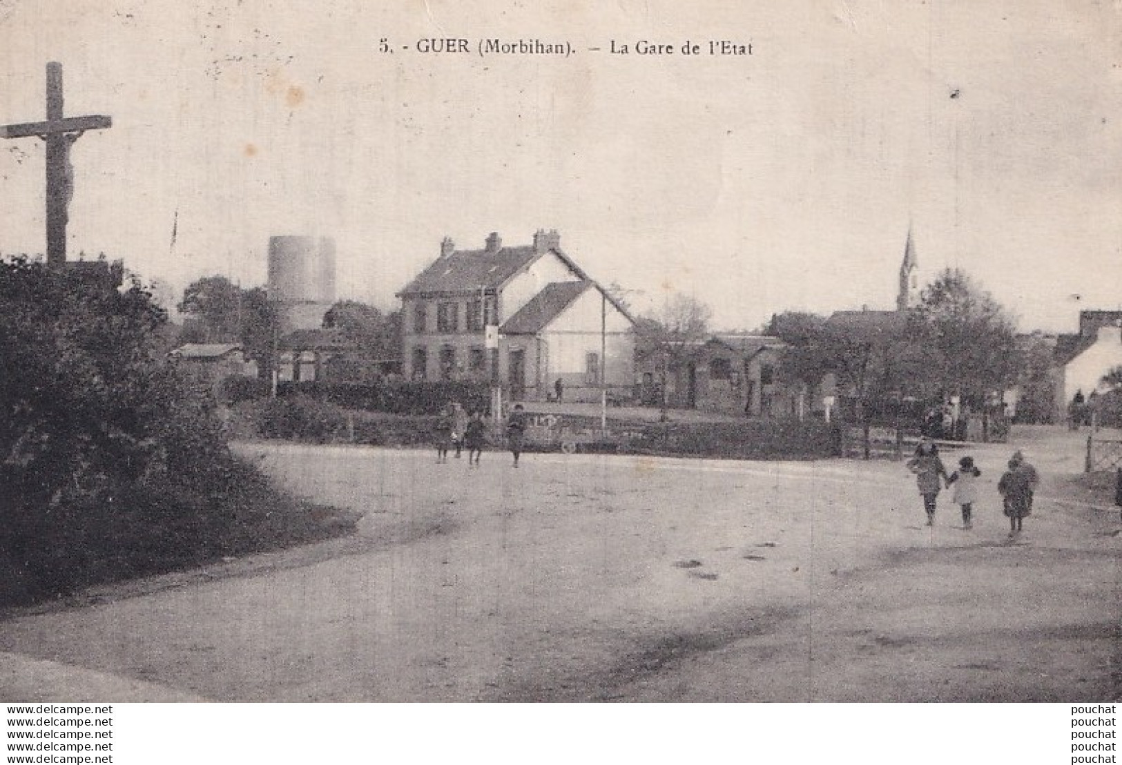 V15-56) GUER (MORBIHAN) LA GARE DE L ' ETAT - ( ANIMEE - 2 SCANS ) - Guer Cötquidan