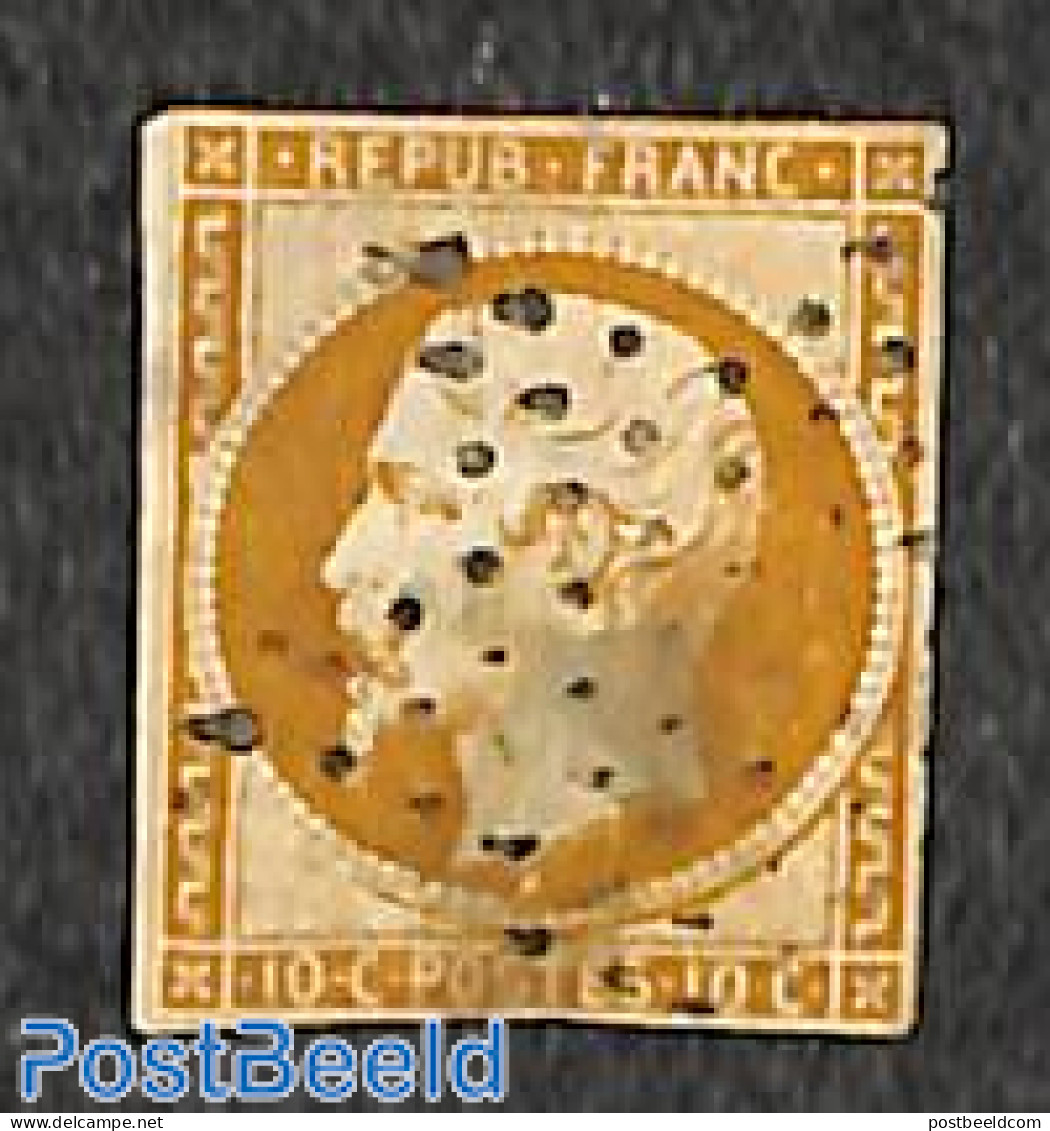 France 1852 10c, REPUB. FRANC., Used, Short Borders, Used Stamps - Used Stamps
