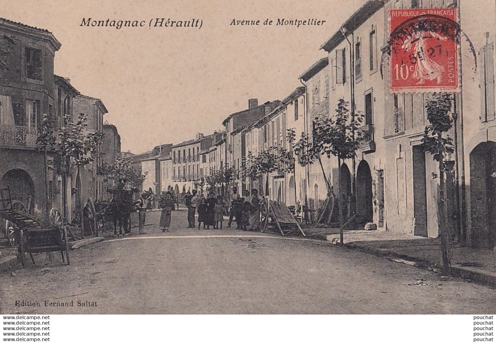 V3-34) MONTAGNAC (HERAULT) AVENUE DE MONTPELLIER  - ( ANIMEE - HABITANTS - VILLAGEOIS ) - Montagnac