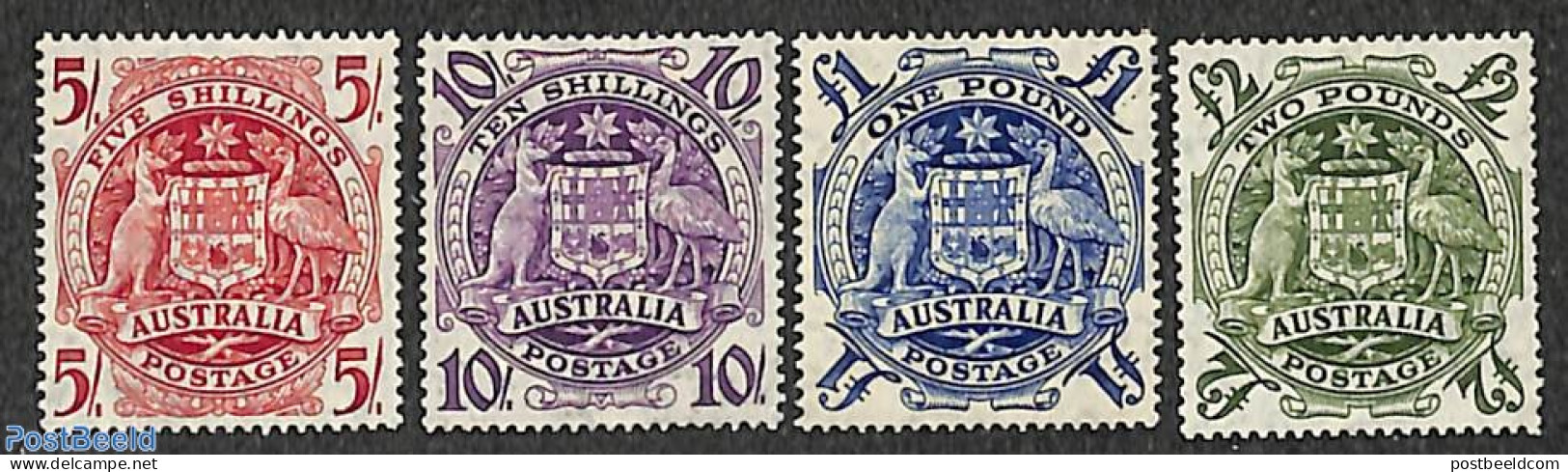 Australia 1948 Coat Of Arms, High Values 4v, Mint NH, History - Coat Of Arms - Unused Stamps